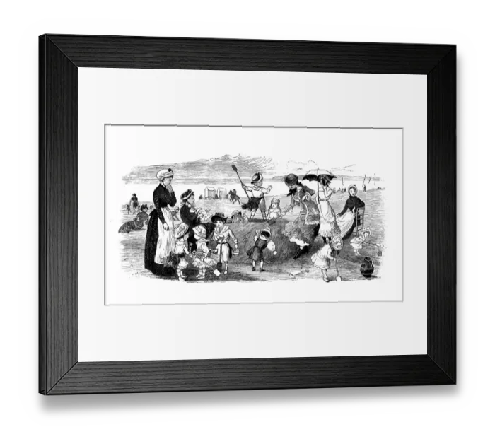 Framed Print : Antique illustration by Randolph Caldecott: TROUVILLE SUR MER