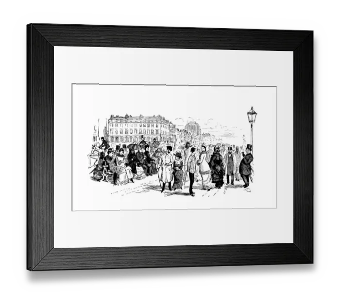 Framed Print : Antique illustration by Randolph Caldecott: Brighton