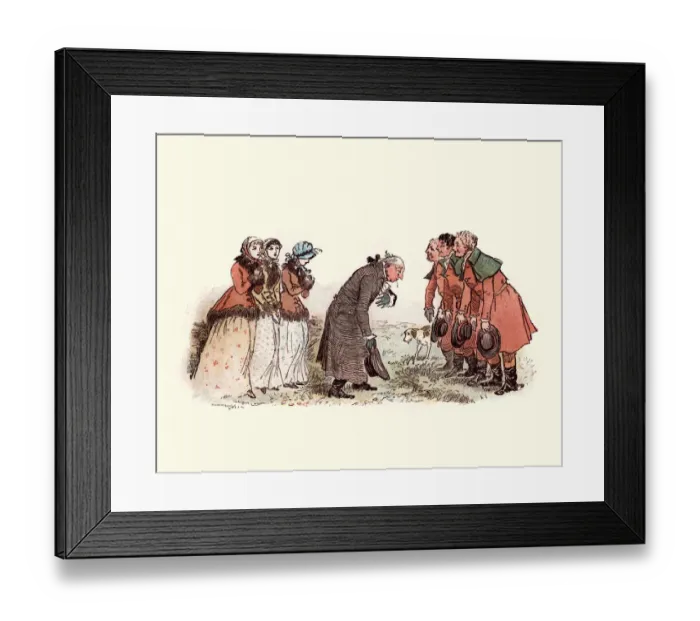 Framed Print : Father thanking his daughters rescuers, 19th Century Framed Print : Father thanking his daughters rescuers, 19th Century