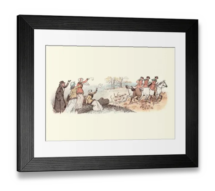 Framed Print : Waving farewell to the hunt, 19th Century Framed Print : Waving farewell to the hunt, 19th Century