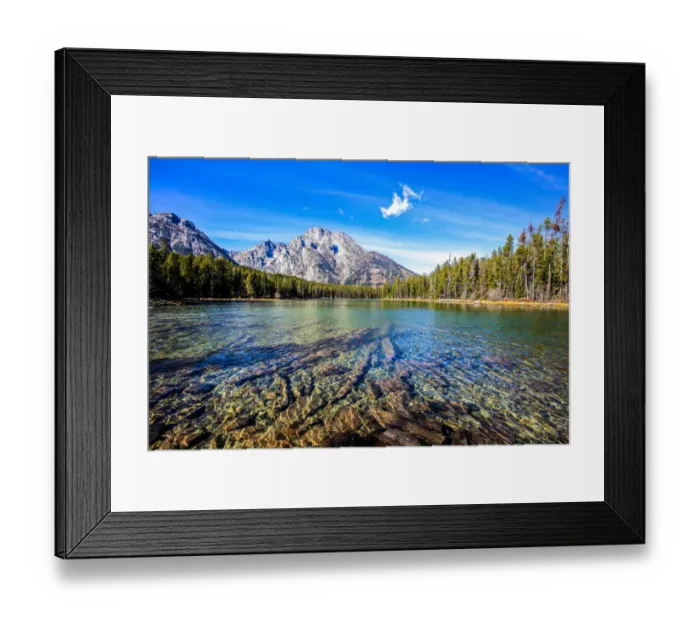 Framed Print : Lake in Front of Grand Teton Mountain