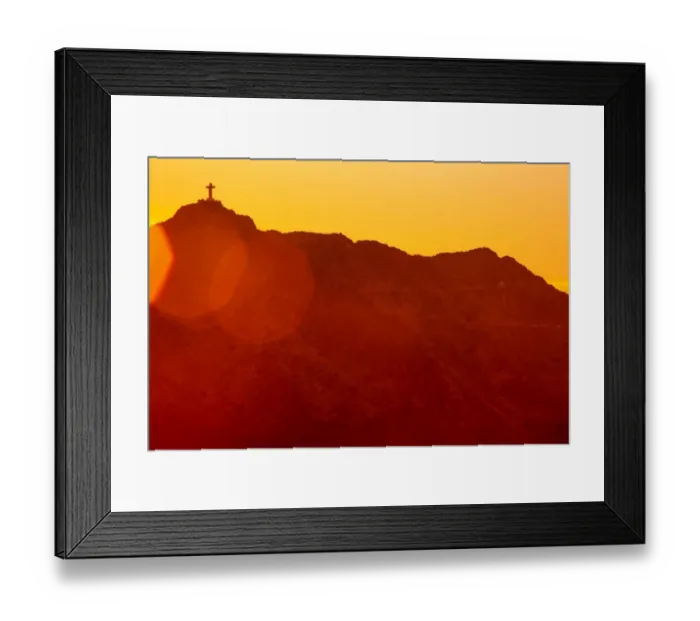 Framed Print : Cross on Mountain Framed Print : Cross on Mountain