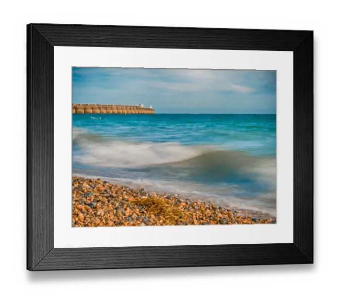 Framed Print : Vibrant Beach Image in Brighton Framed Print : Vibrant Beach Image in Brighton