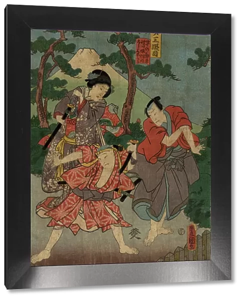 Traditional Japanese Woodblock print of Actors