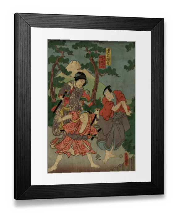 Framed Print : Traditional Japanese Woodblock print of Actors Framed Print : Traditional Japanese Woodblock print of Actors