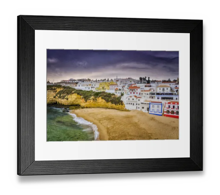 Framed Print : The village of Carvoeiro at the sunset Framed Print : The village of Carvoeiro at the sunset