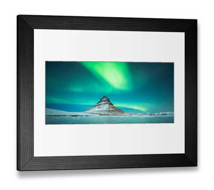 Framed Print : winter aurora kirkjufell mountain Framed Print : winter aurora kirkjufell mountain