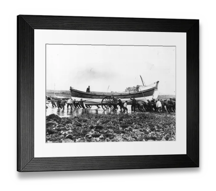 Framed Print : Lifeboat Launch