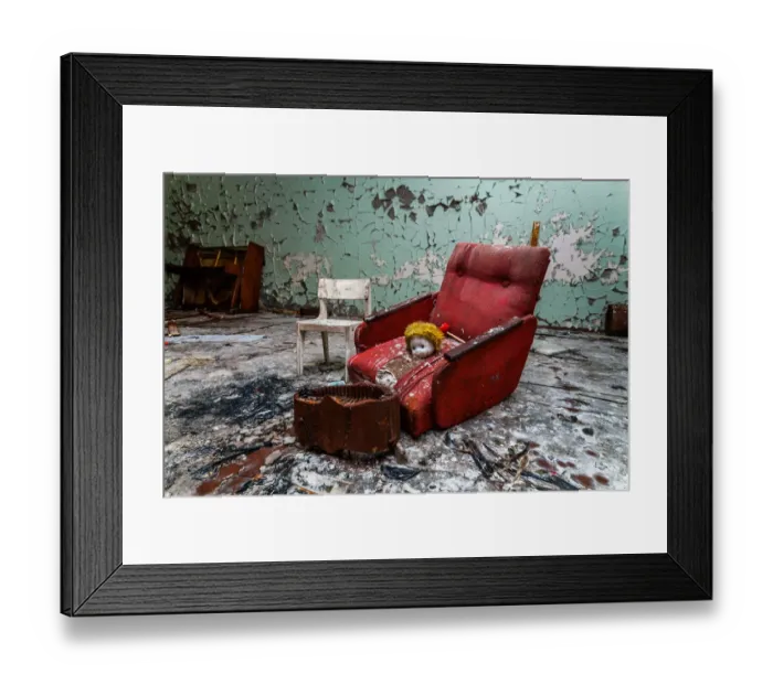 Framed Print : Armchair in a kindergarten in the Chernobyl zone. Prypiat, Ukraine