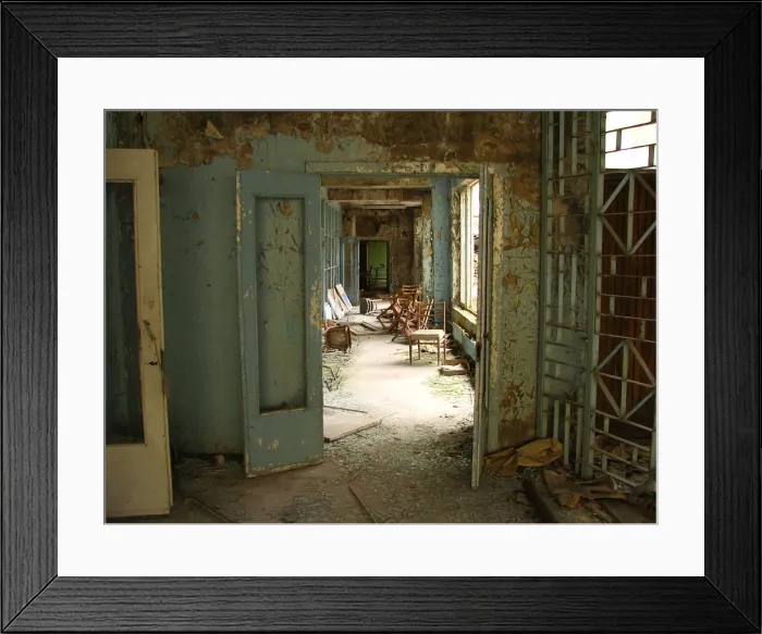 Framed Print : The remains of a building at the Chernobyl nuclear
