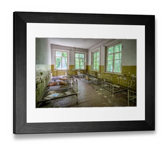Framed Print : Kindergarden dormitory in the Chernobyl Exclusion Zone, Pripyat, Ukraine Framed Print : Kindergarden dormitory in the Chernobyl Exclusion Zone, Pripyat, Ukraine