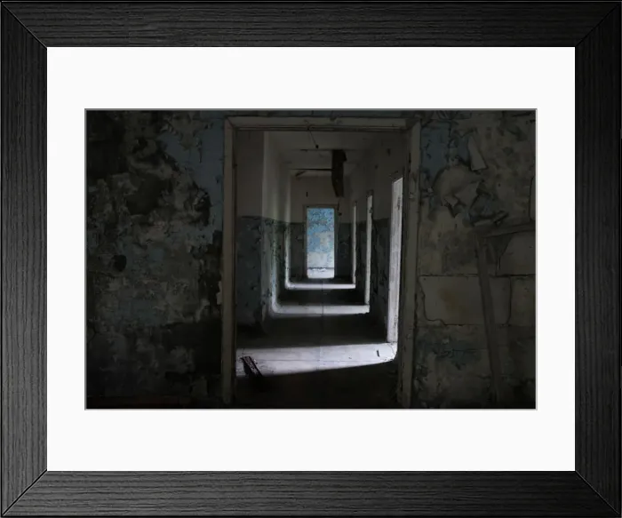 Framed Print : Corridor. Ghost town of Pripyat, near the Chernobyl nuclear reactor