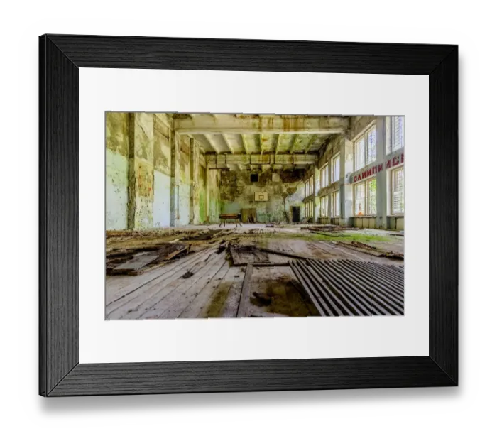 Framed Print : Abandoned sport center in the Chernobyl Exclusion Zone, Pripyat, Ukraine Framed Print : Abandoned sport center in the Chernobyl Exclusion Zone, Pripyat, Ukraine