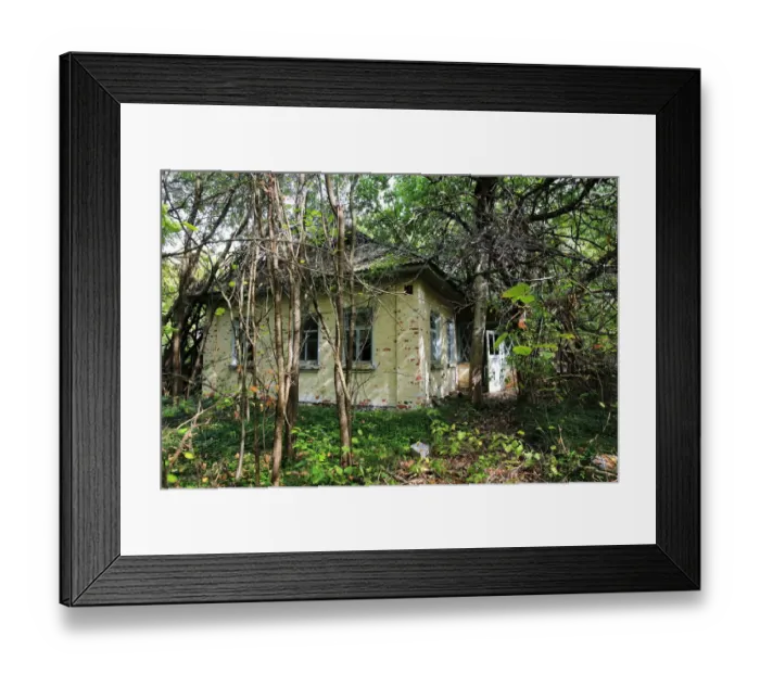 Framed Print : Abandoned country house near Chernobyl nuclear plant