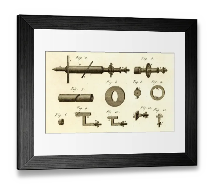 Framed Print : Technical drawing 18th century engraving Framed Print : Technical drawing 18th century engraving