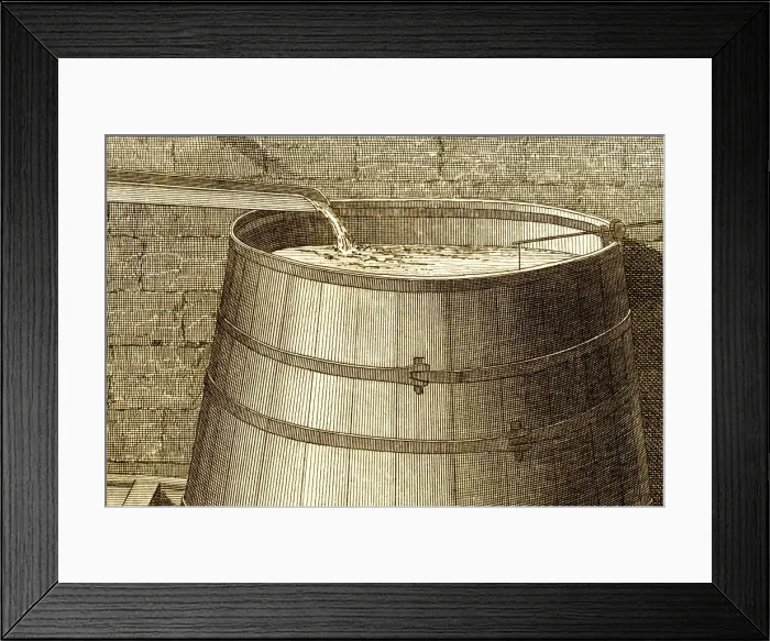 Framed Print : Water barrel 18 century technical engraving Framed Print : Water barrel 18 century technical engraving