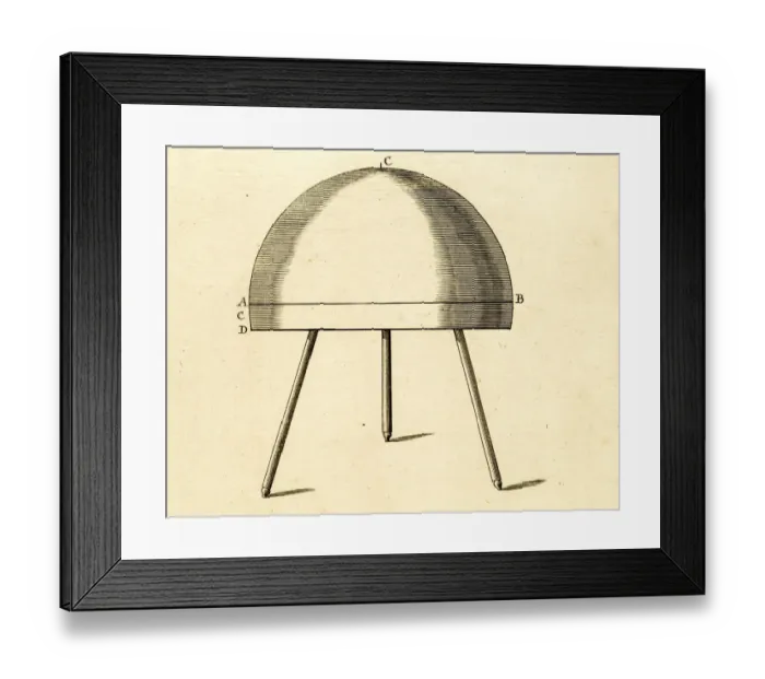 Framed Print : Scientific equipment 18th century engraving Framed Print : Scientific equipment 18th century engraving