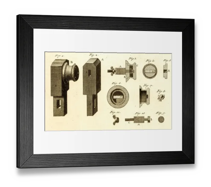 Framed Print : Technical drawing 18th century engraving Framed Print : Technical drawing 18th century engraving