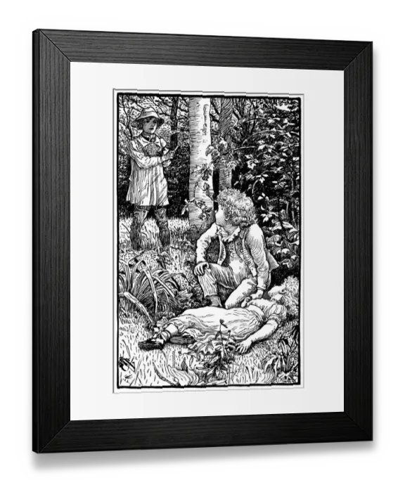 Framed Print : Victorian children in the woods Framed Print : Victorian children in the woods