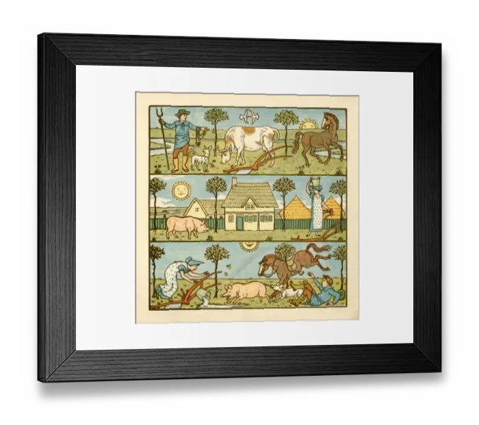 Framed Print : Victorian farmyard scenes - from idyll to chaos Framed Print : Victorian farmyard scenes - from idyll to chaos