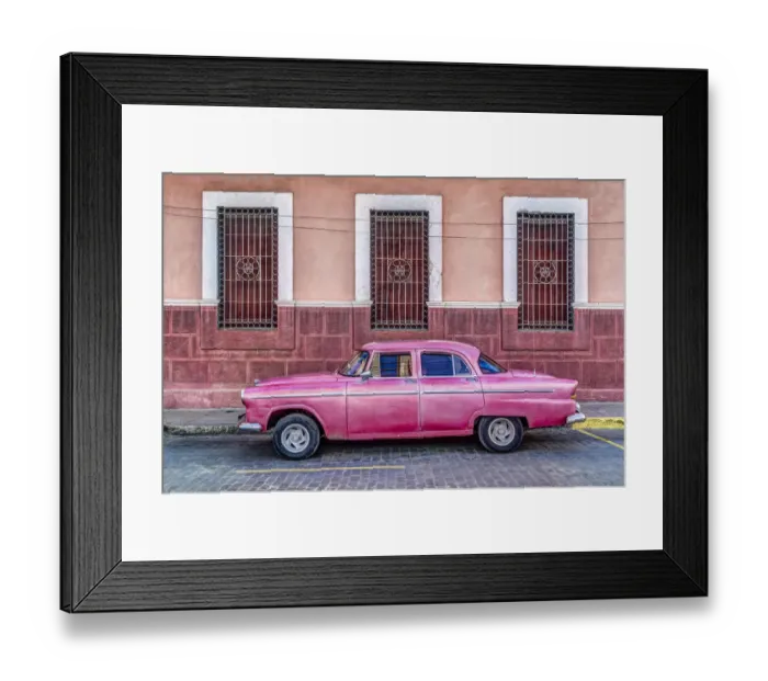 Framed Print : Pink Car. Cienfuegos, Cuba Framed Print : Pink Car. Cienfuegos, Cuba