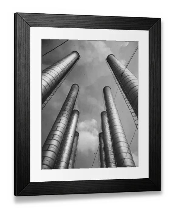 Framed Print : Detroit Chimneys