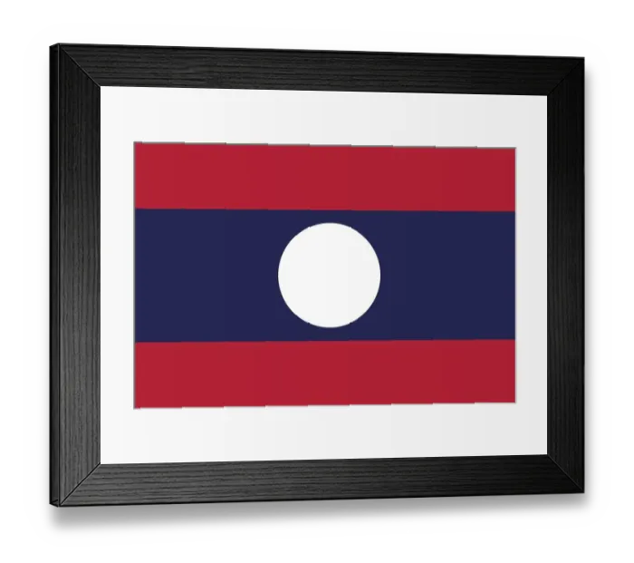 Framed Print : Laos Flag Illustration Framed Print : Laos Flag Illustration
