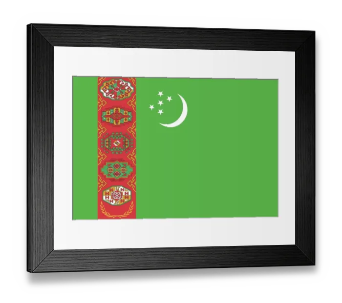 Framed Print : Flag of Turkmenistan Framed Print : Flag of Turkmenistan
