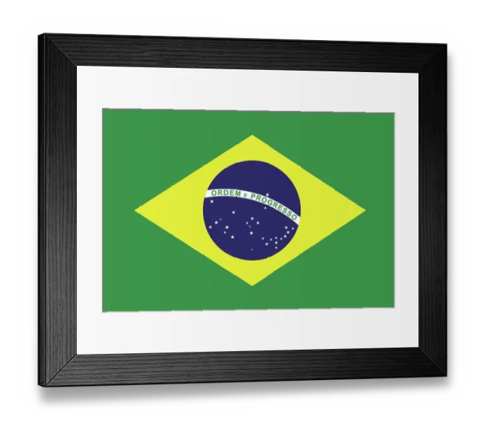 Framed Print : Flag of Brazil Illustration Framed Print : Flag of Brazil Illustration