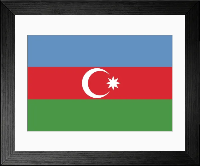 Framed Print : Flag of Azerbaijan Framed Print : Flag of Azerbaijan