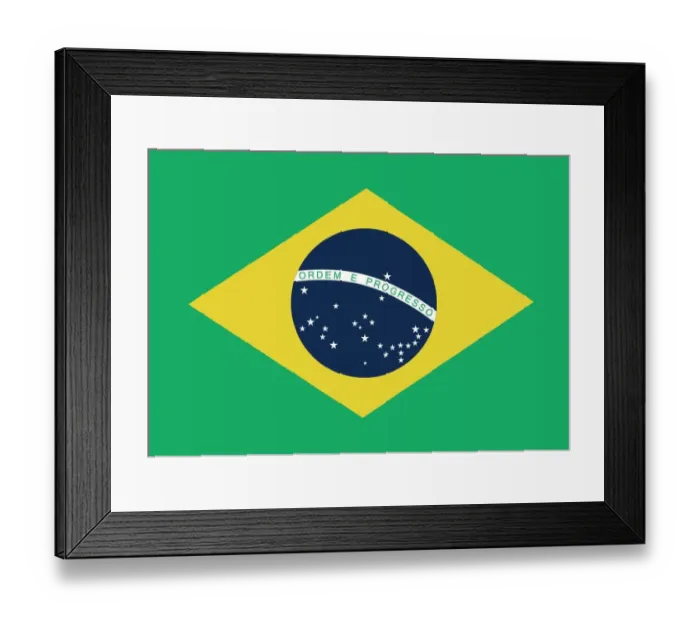 Framed Print : Brazilian Flag (Official Colors) Framed Print : Brazilian Flag (Official Colors)