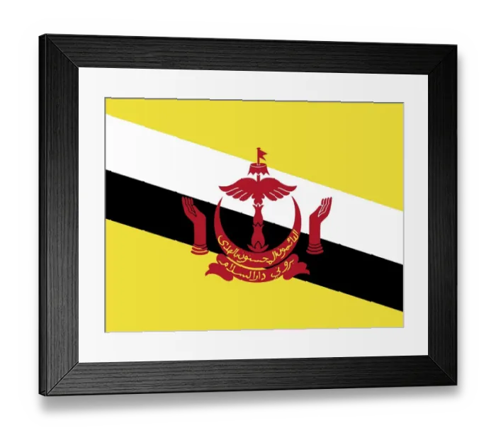 Framed Print : Official national flag of Brunei Darussalam Framed Print : Official national flag of Brunei Darussalam