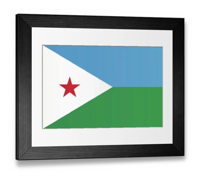 Framed Print : Flag of Djibouti Framed Print : Flag of Djibouti