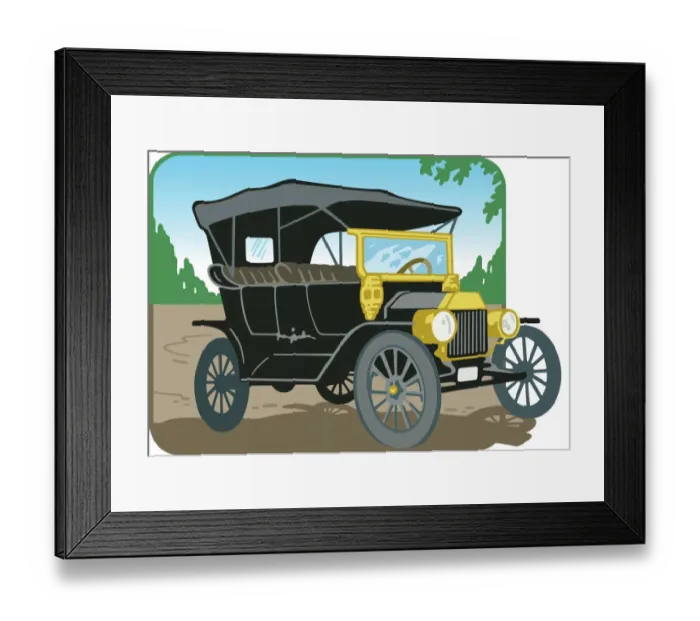Framed Print : 1900-1910 model T Ford Illustration Framed Print : 1900-1910 model T Ford Illustration