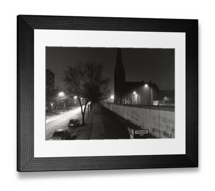 Framed Print : View over the Berlin Wall in the winter of 1985, Bernauer Strasse with the Church Framed Print : View over the Berlin Wall in the winter of 1985, Bernauer Strasse with the Church