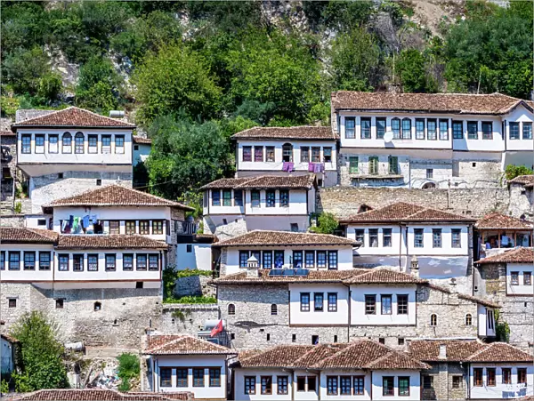 View of the old fortified city of Berat, Albania, Unesco World Heritage Site