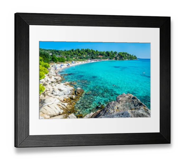 Framed Print : Lagomandra beach, Sithonia peninsula, Halkidiki, Central Macedonia, Greece Framed Print : Lagomandra beach, Sithonia peninsula, Halkidiki, Central Macedonia, Greece