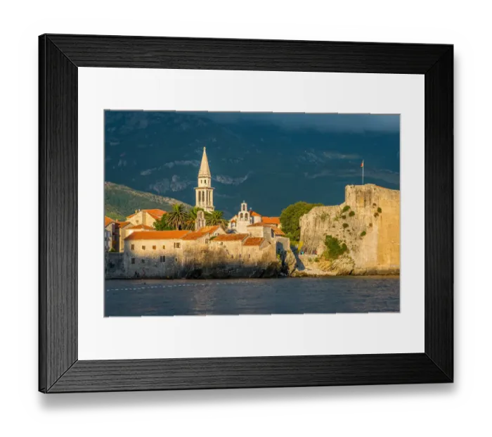 Framed Print : Budva, ancient walls and red tiled roof Montenegro Framed Print : Budva, ancient walls and red tiled roof Montenegro