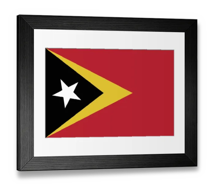 Framed Print : East Timor (Timor-Leste) Flag Framed Print : East Timor (Timor-Leste) Flag