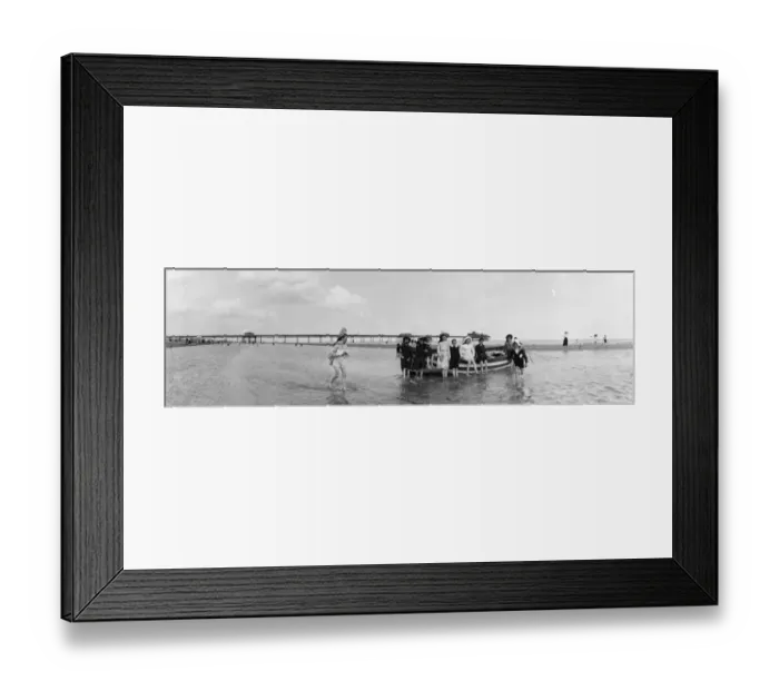 Framed Print : Skegness. circa 1905: Children paddling at Skegness Framed Print : Skegness. circa 1905: Children paddling at Skegness