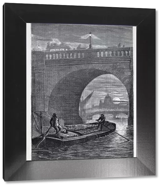 19th century illustration of the Waterloo bridge