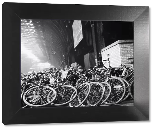Bicycles. 1943: Bicycles at Waterloo Raiwayl station, London