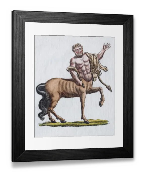 Framed Print : Centaur, hand - colored copper engraving from Friedrich Justin Bertuch Picture book for children Framed Print : Centaur, hand - colored copper engraving from Friedrich Justin Bertuch Picture book for children