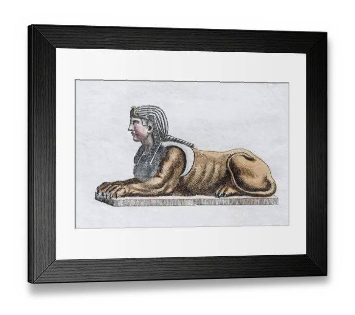 Framed Print : Greek Sphinx, hand - colored copper engraving from Friedrich Justin Bertuch Picture Framed Print : Greek Sphinx, hand - colored copper engraving from Friedrich Justin Bertuch Picture