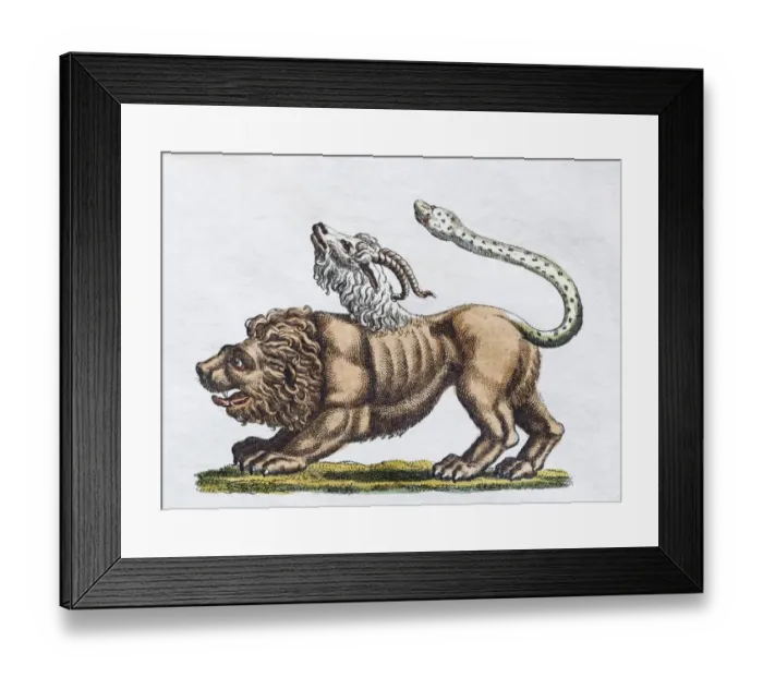 Framed Print : Chimera or Chimera, handcoloured copper engraving from Friedrich Justin Bertuch Picture Framed Print : Chimera or Chimera, handcoloured copper engraving from Friedrich Justin Bertuch Picture