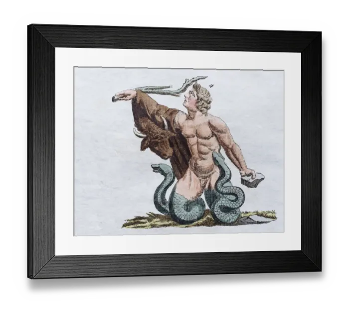 Framed Print : Giant or Titanium, handcoloured copper engraving from Friedrich Justin Bertuch Picture Framed Print : Giant or Titanium, handcoloured copper engraving from Friedrich Justin Bertuch Picture