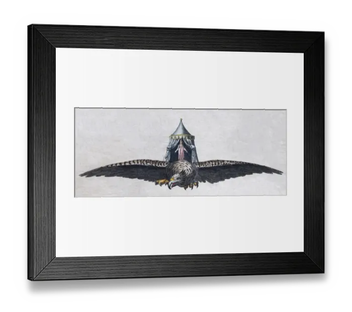 Framed Print : Roc bird, hand-colored copper engraving from childrens picture book by Friedrich Justin Bertuch