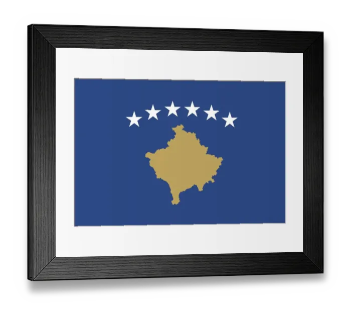 Framed Print : Flag Kosovo Framed Print : Flag Kosovo