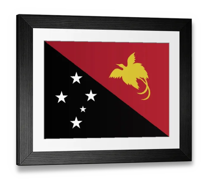 Framed Print : Flag of Papua New Guinea Framed Print : Flag of Papua New Guinea