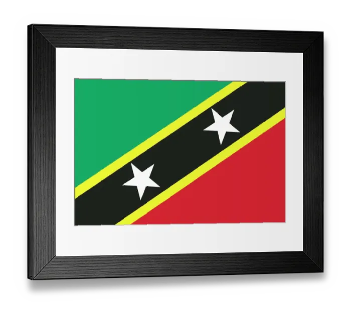 Framed Print : Flag Saint Kitts and Nevis